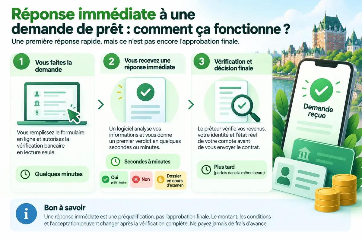 Infographie: comment fonctionne une réponse immédiate à une demande de prêt